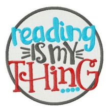 Reading is my thing embroidery design