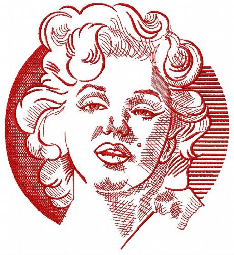 Marilyn Monroe sketch machine embroidery design