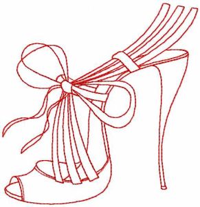 Fashion shoes red embroidery design