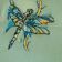 Embroidered dragonfly design