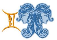 Zodiac sign Gemini 4 embroidery design
