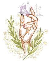 Butterfly on hand embroidery design