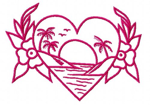 Sunset in my heart 2 machine embroidery design