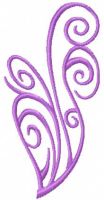 Swirl violet heart free embroidery design