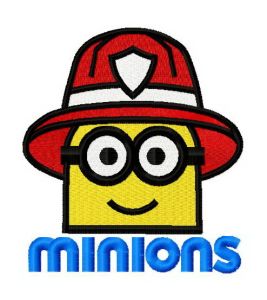 Minion the fireman 2 embroidery design