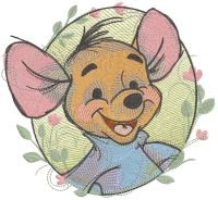 Kanga round floral embroidery design