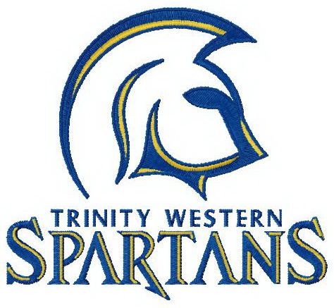 Trinity Western Spartans logo machine embroidery design