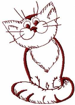 hand drawn cat free embroidery design 1