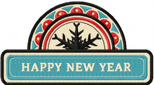 Happy New  Year machine embroidery design