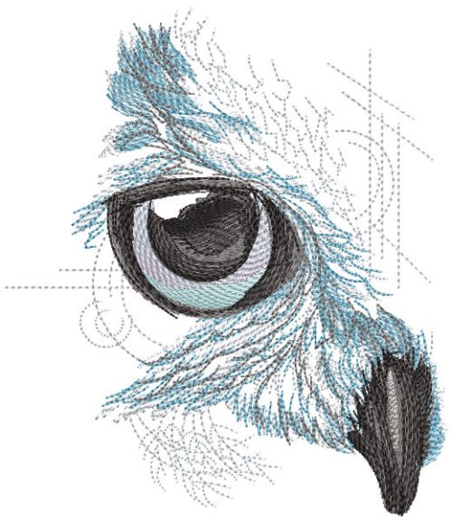 Owl geometric style embroidery design