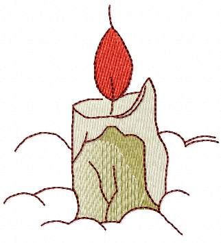 Christmas candle free embroidery design