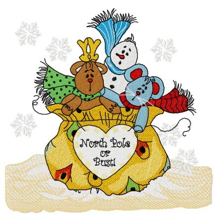 Presents from the North Pole machine embroidery design