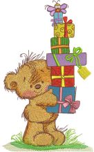 Teddy bear with gift boxes