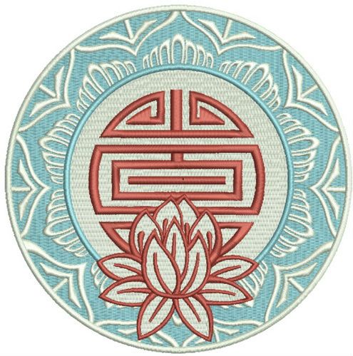 Lotus machine embroidery design