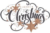 Vintage inscription merry christmas embroidery design