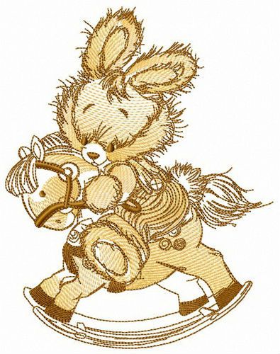 Courageous bunny machine embroidery design