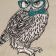 owl with glasses embroidery design