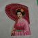Geisha with umbrella design embroidered