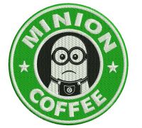 Minion coffee embroidery design