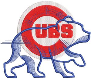 Chicago Cubs modern logo embroidery design