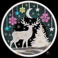 Christmas bright bal embroidery design