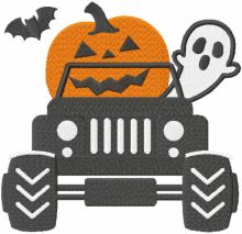 Pumpkin Monster Truck embroidery design