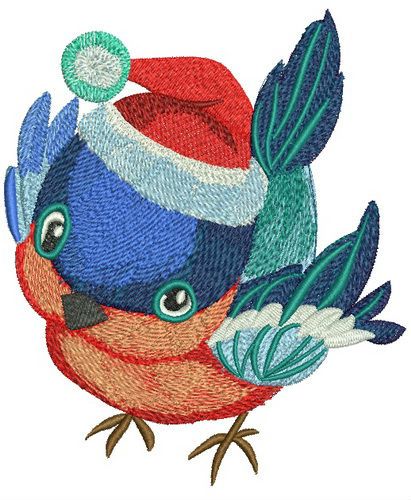 Tiny santa hat for birdie machine embroidery design