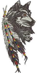 Tribal wolf 2 embroidery design