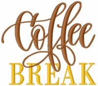 Coffee break free embroidery design