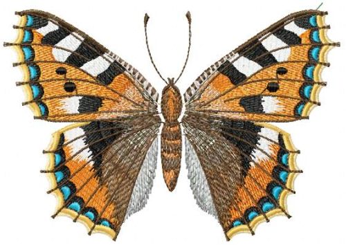 Aglais urticae butterfly free embroidery design