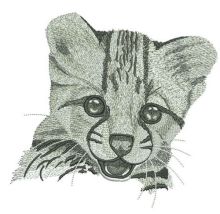 Young cheetah portrait embroidery design