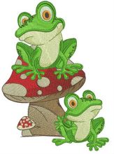 Frog friends embroidery design