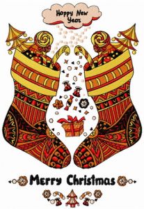 Christmas sock 7 embroidery design