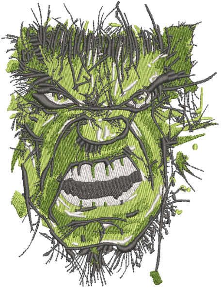 Incroyable motif de broderie d’art Hulk