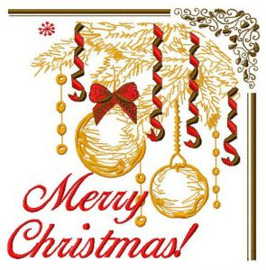 Merry Christmas postcard 3 embroidery design
