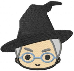 Professor McGonagall head embroidery design