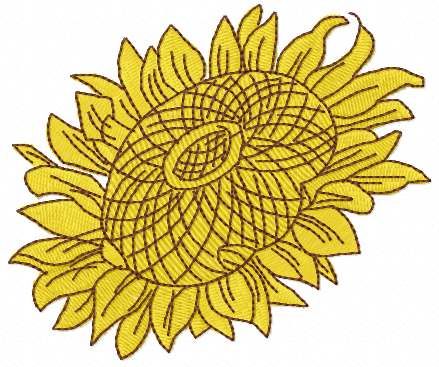 Sunflower free embroidery design 4