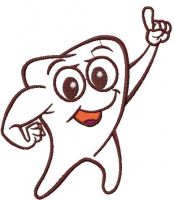 Tooth applique embroidery design