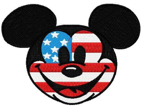 Mickey Mouse patriotic embroidery design 2