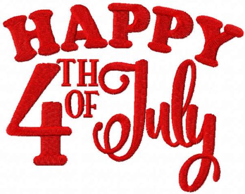 Happy 4th of july embroidery design