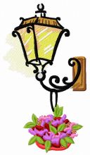 Old-style lantern embroidery design