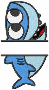 Diseño de bordado de monograma de tiburón bebé
