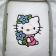Hello Kitty summer day design in embroidery hoop