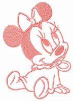Minnie waiting for mum embroidery design