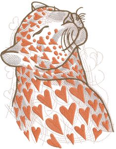 Panther of love embroidery design