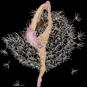 Diseño de bordado de figura de danza de bailarina