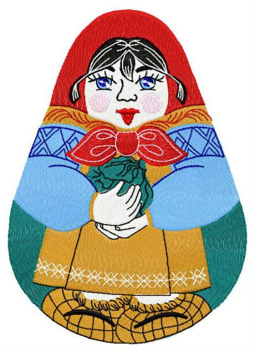 Matrioshka machine embroidery design
