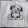 Towel with dog embroidered on it