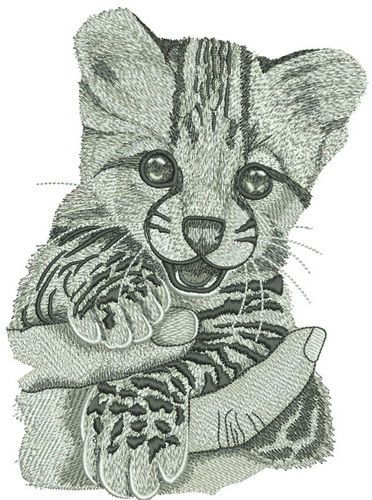 Baby cheetah machine embroidery design