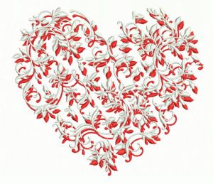 Floral heart 2 embroidery design